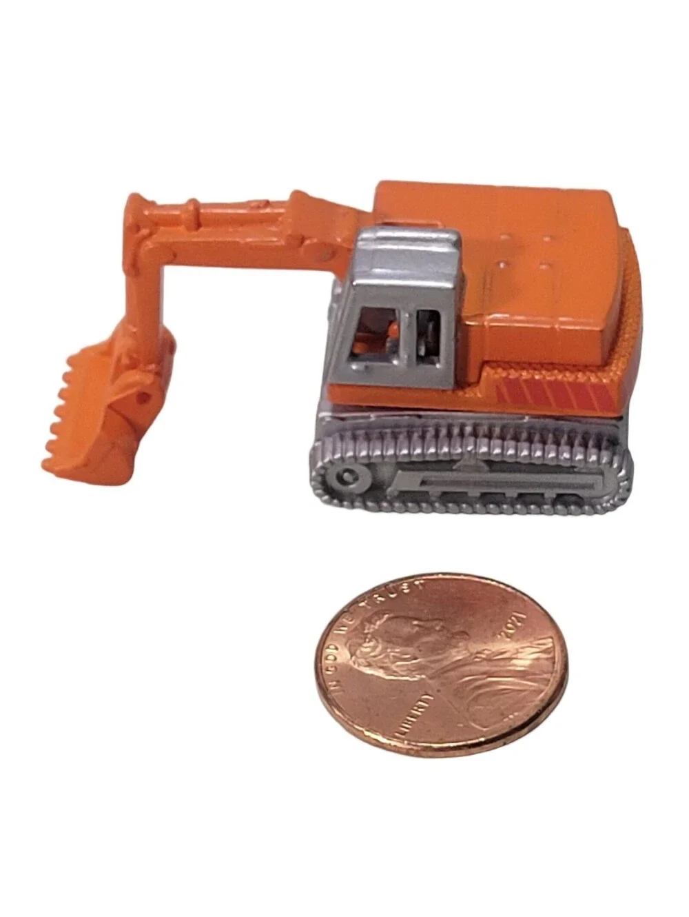 Vintage Micro Machines Construction Heavy Equipment EXCAVATOR 1989 Galoob Orange